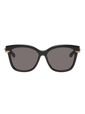 Bottega Veneta Black Gold Classic Square Sunglasses $525 BV1296SA